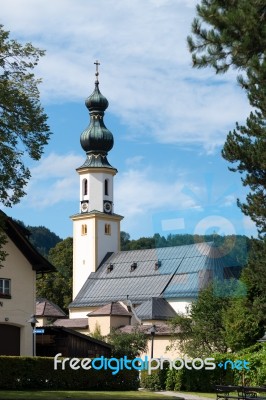 Church Of Saint Giles In St Gilgen Stock Photo