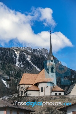 Church Of San Vigilio In Moena Stock Photo