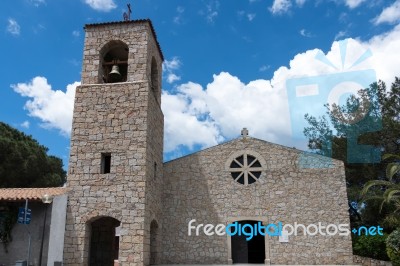 Church Of The Franciscan Father Don Giacomino In Baia Sardinia Stock Photo