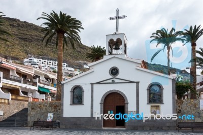 Church Of The Holy Sprit In Los Gigantes Tenerife Stock Photo