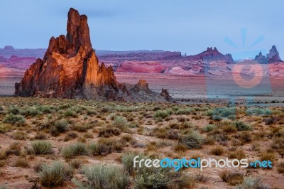 Church Rock Near Kayenta Arizona Stock Photo