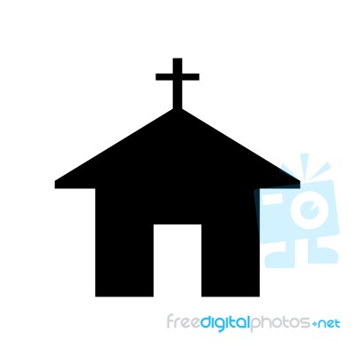 Church Silhouette Symbol Icon  Illustration On White Stock Image