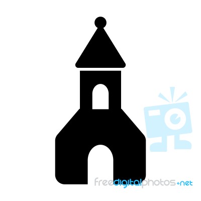 Church Symbol Icon  Illustration On White Background Stock Image