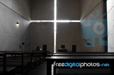 Church With Light, Osaka, Japan Stock Photo