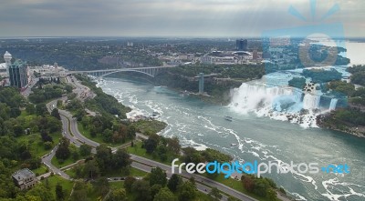 Chutes Du Niagara, Frontiere, Horseshoe Falls Stock Photo