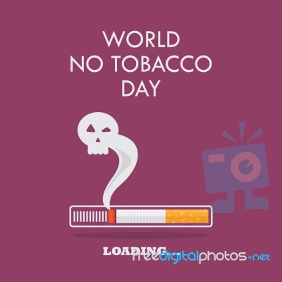 Cigarette Burning As Cancer Loading Bar Poster Stock Image