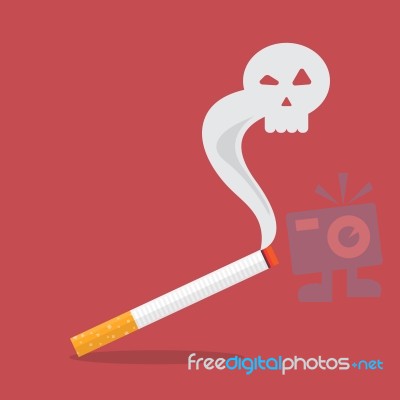 Cigarette With A Smoke Formed Skull Dead Stock Image