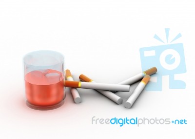 Cigarettes With Alcohol Stock Image