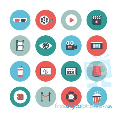 Cinema Flat Icon Stock Image