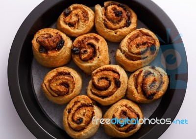 Cinnamon Rolls Homemade Baking Stock Photo