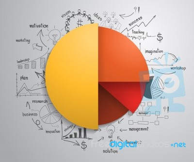 Circle Graph With Drawing Business Success Strategy Plan Stock Image