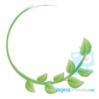 Circle Of Green Leaves Stock Image