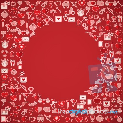 Circle Valentine's Day, Love Icon Stock Image