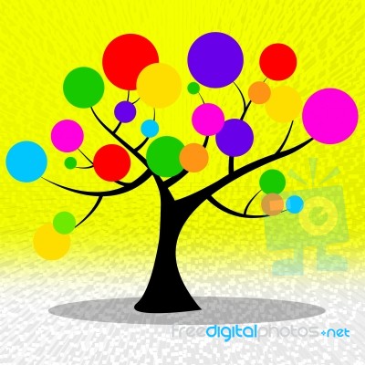 Circles Tree Shows Ring Environmental And Yellow Stock Image