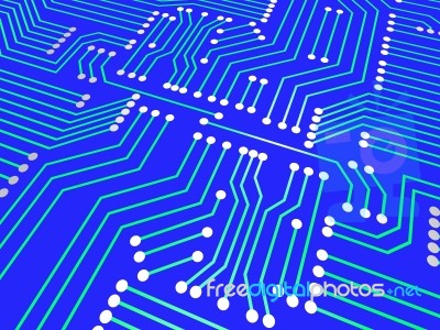 Circuit Board Means Hi Tech And Hi-tech Stock Image