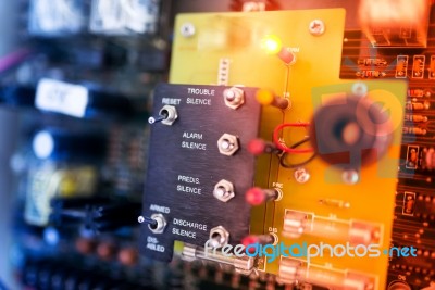 Circuit Electronic On Motherboard Stock Photo