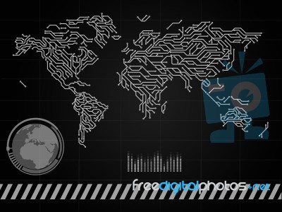 Circuit World Map Stock Image