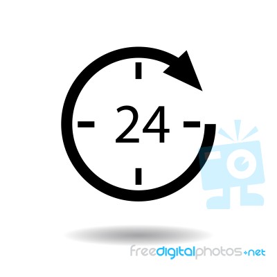 Circular Arrow Clock Icon  Illustration Eps10 On White Background Stock Image