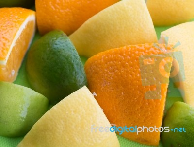 Citrus Fruit Shows Orange Green And Tropical Stock Photo