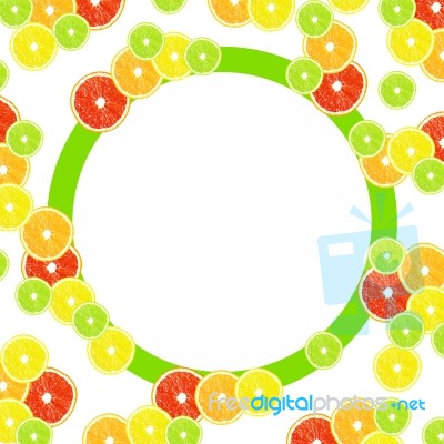 Citrus Isolated On A White Background With Frames For Design Stock Photo