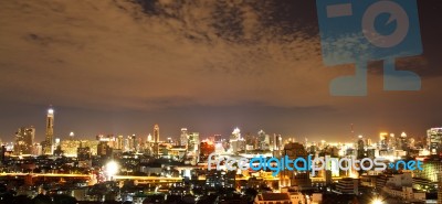 City At Night, Bangkok,Thailand Stock Photo