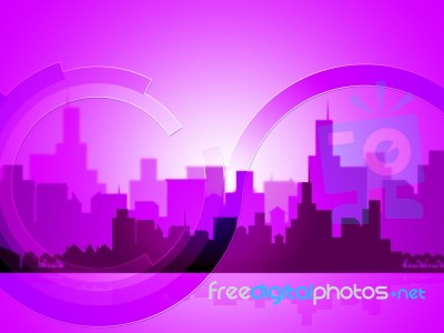 City Copyspace Indicates Abstract Background And Downtown Stock Image