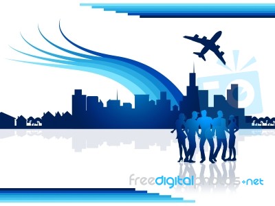 City Flights Represents Transportation Aeroplane And Airplane Stock Image