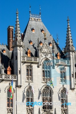 City Hall In Market Square   In Bruges West Flanders Belgium Stock Photo