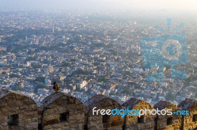 City Of Jaipur, View From Nahargarh Fort Stock Photo