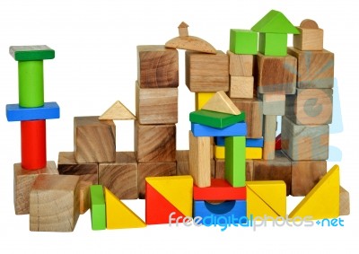 City Of Wooden Cubes Stock Photo