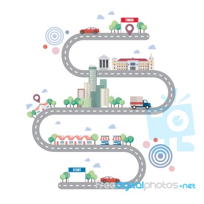 City Road Infographic Template Stock Image