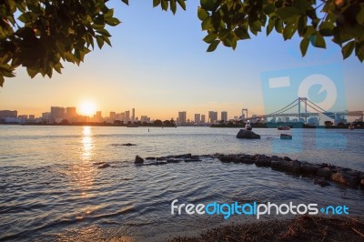 City Scape Of Odaiba Tokyo Japan Important Landmark And Traveling Destination Stock Photo