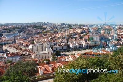 Cityscape Of Lisbon In Portugal Stock Photo