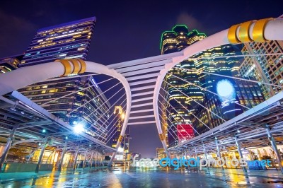 Cityscape Of Sathorn In Bangkok,thailand Stock Photo