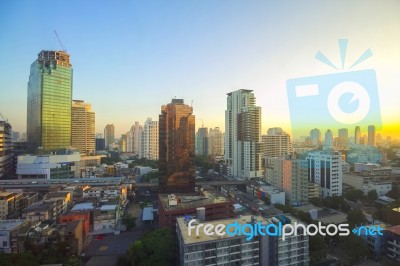 Cityscape View In The Morning At Bangkok Stock Photo