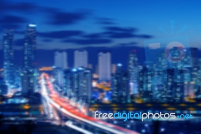 Cityscape With Blur Motion Stock Photo