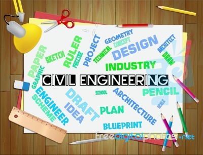 Civil Engineering Means Infrastructure And Building Construction… Stock Image