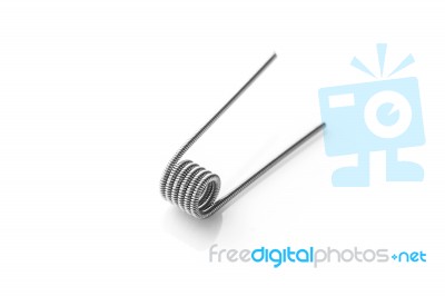 Clapton Coil For Vaping On A White Background Stock Photo