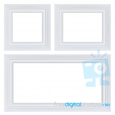 Classic Set Of White Frames Stock Image