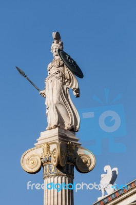 Classical Athena Marble Statue Stock Photo