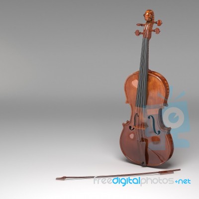 Classical Violin On Grey Background Stock Image