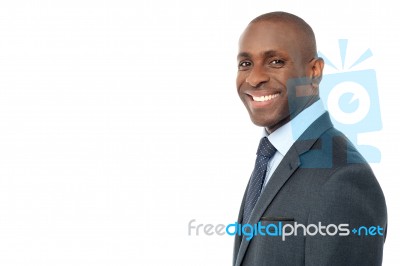 Classy Smiling Handsome Businessman Stock Photo