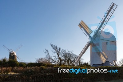 Clayton, East Sussex/uk - January 3 : Jack And Jill Windmills On… Stock Photo