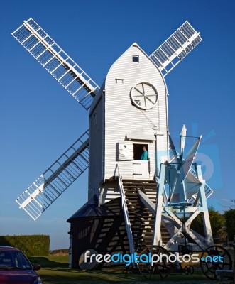 Clayton, East Sussex/uk - January 3 : Jill Windmill On A Winter'… Stock Photo