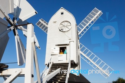 Clayton, East Sussex/uk - January 3 : Jill Windmill On A Winter'… Stock Photo