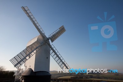 Clayton, East Sussex/uk - January 3 : Jill Windmill On A Winter'… Stock Photo