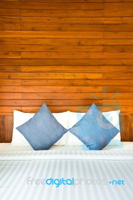 Clean Bedroom Set In The Modern Design Stock Photo