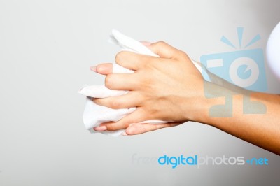 Cleaning Hands Stock Photo