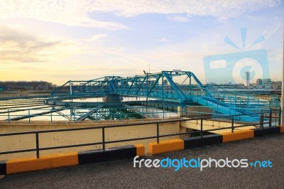 Cleaning Waterworks And Water Supply Production Stock Photo