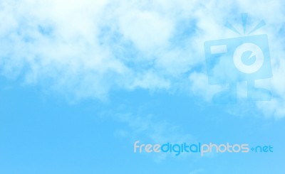 Clear Blue Sky With White Cloud And Copy Space Stock Photo